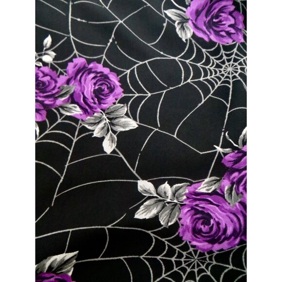 NEW! Torrid Harper Blouse Purple Floral Spiderweb Halloween Goth Black SZ 6X - Picture 5 of 7